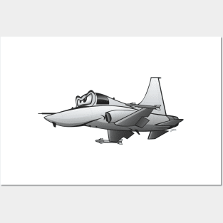 Military Fighter Jet Airplane Cartoon Posters and Art